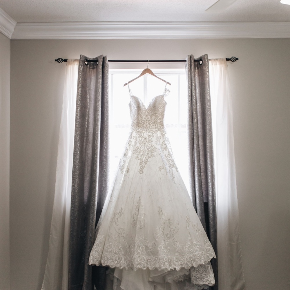 Allure Bridals White Lace Wedding Dress offers accepted